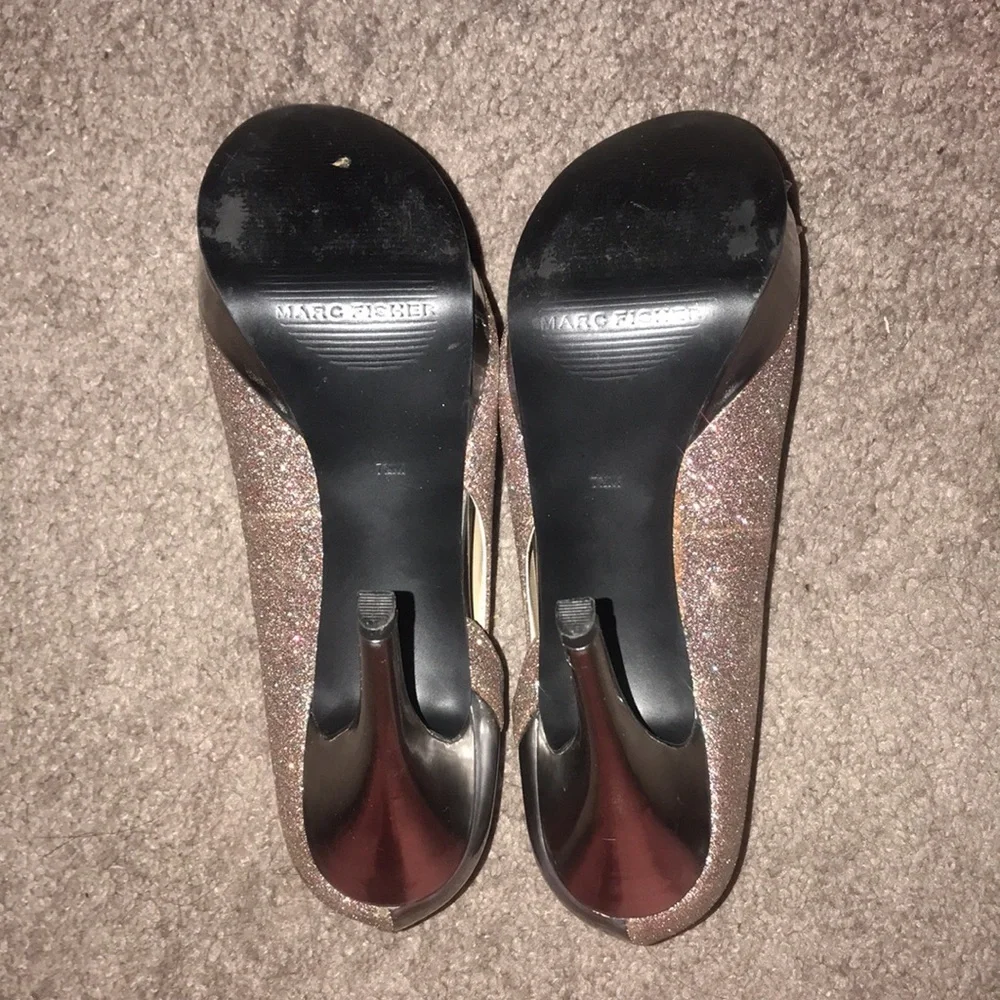 Marc Fisher glittery peep toe heels